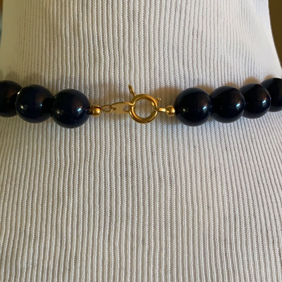 Vtg Blue Lacquered Beaded Necklace JAPAN 29.5” - Picture 6 of 7